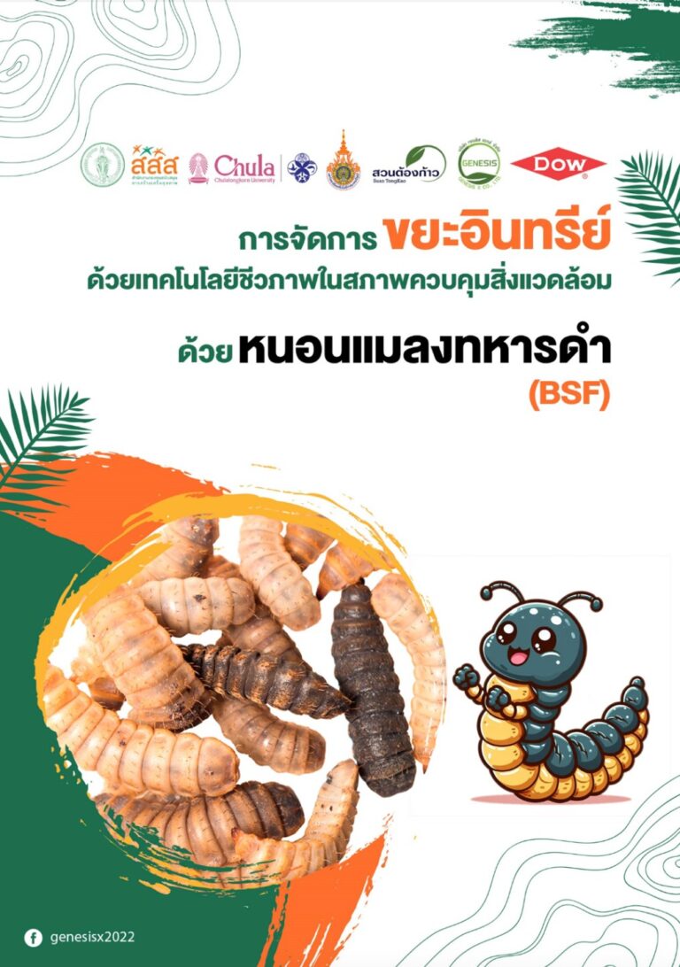 การจัดการขยะอินทรีย์ด้วยเทคโนโลยีชีวภาพในสภาพควบคุมสิ่งแวดล้อมด้วยหนอนแมลงทหารดำ (BSF)